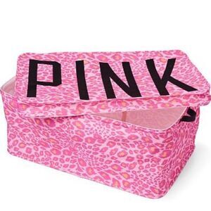 NEW PINK VS CHEETAH PRINT LID TRUNK